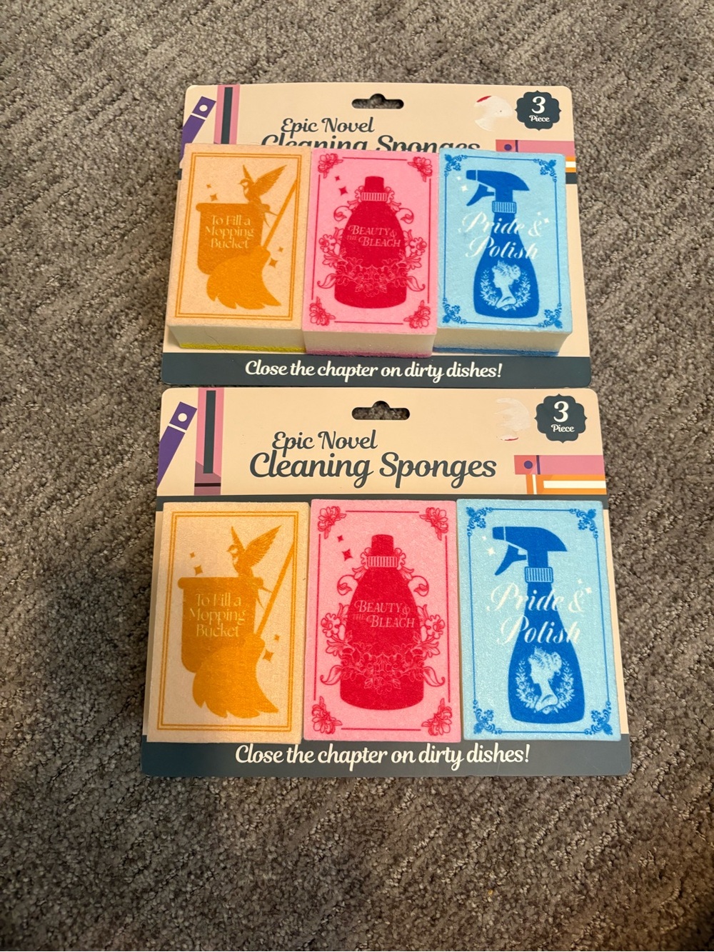 Epic Novel Cleaning Sponges - 3 Pack (Yellow, Pink, Blue) x2